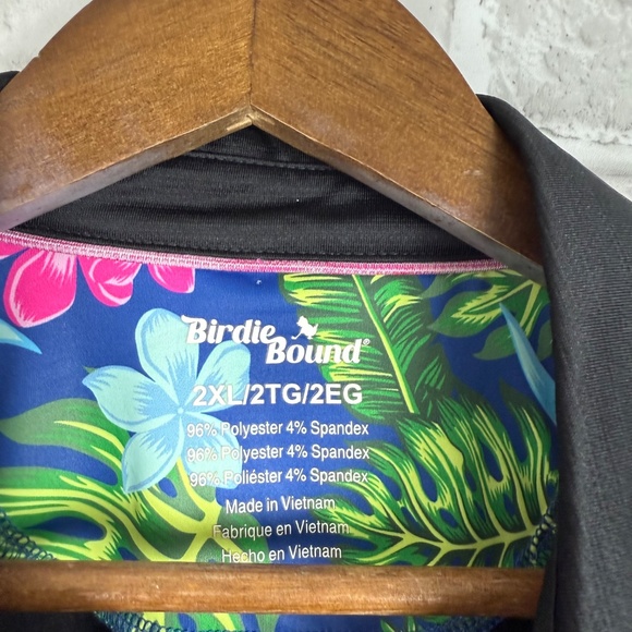 Birdie Bound Solid Black Performance Stretch Casual Golf Polo Mens 2XL - Picture 3 of 6